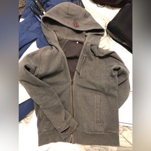 Mens grey lululemon zip up sweatshirt